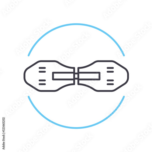 electric longboard line icon, outline symbol, vector illustration, concept sign