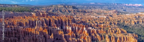scenic view to the hoodoos in the Bryce Canyon national Park, Utah,