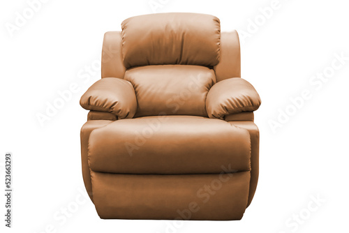 Canvas Print Brown leather armchai.