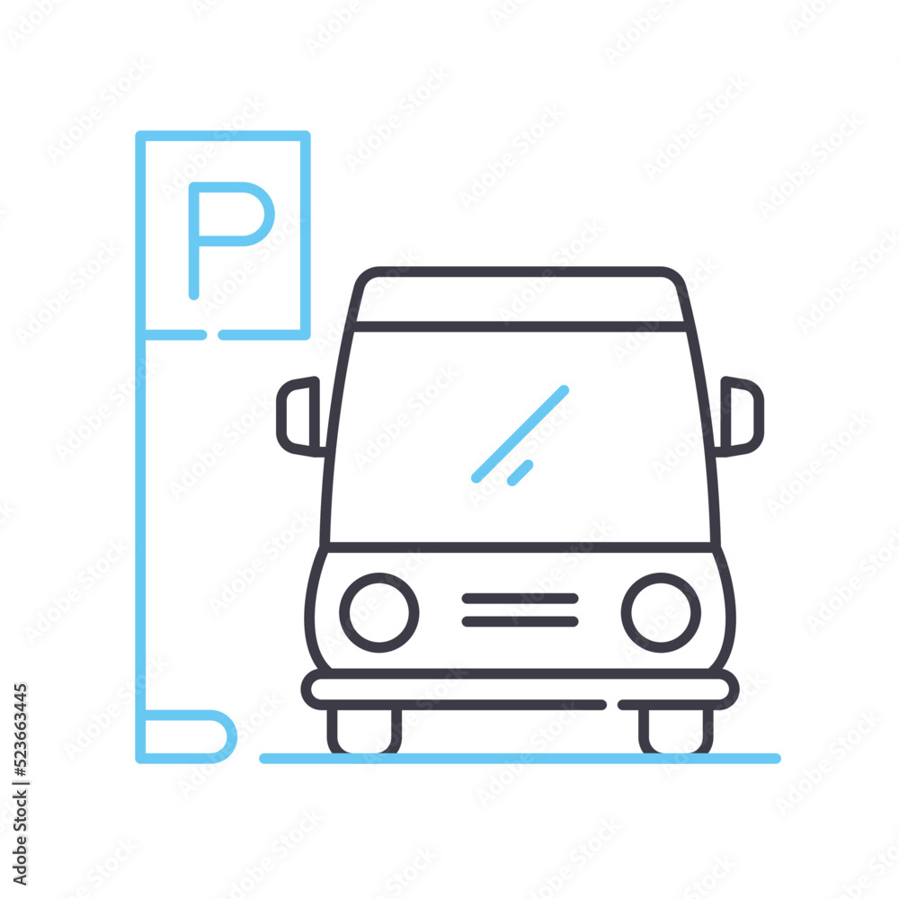 car park line icon, outline symbol, vector illustration, concept sign car park line icon, outline symbol, vector illustration, concept sign