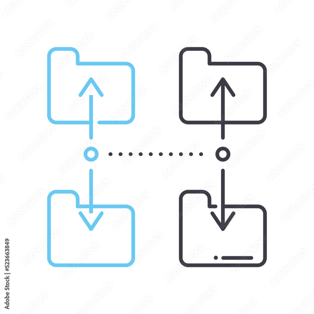 data backup management line icon, outline symbol, vector illustration, concept sign data backup management line icon, outline symbol, vector illustration, concept sign
