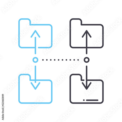 data backup management line icon, outline symbol, vector illustration, concept sign