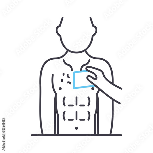 chest wax line icon, outline symbol, vector illustration, concept sign