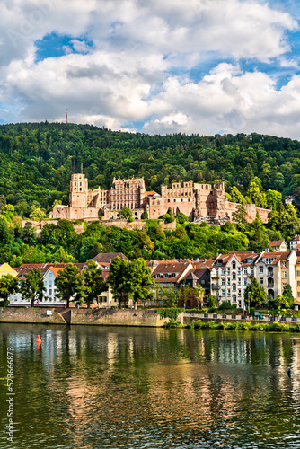 View of Heidelberg with its castle in Baden-Wurttemberg  Germany