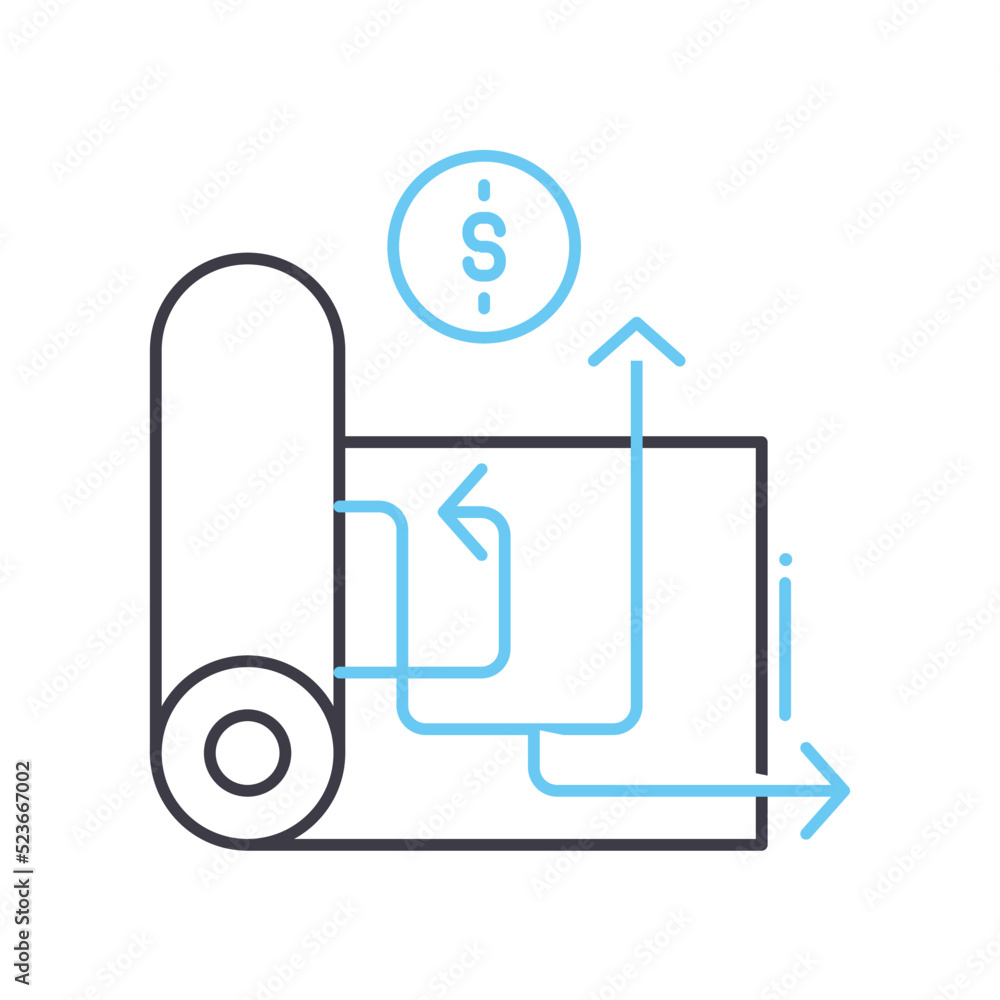 financisl tactic line icon, outline symbol, vector illustration, concept sign financisl tactic line icon, outline symbol, vector illustration, concept sign