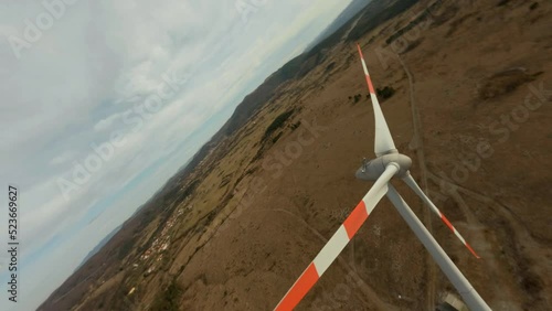 Windmill at Razdrto, scene 1, cinematic shot, close shots. photo