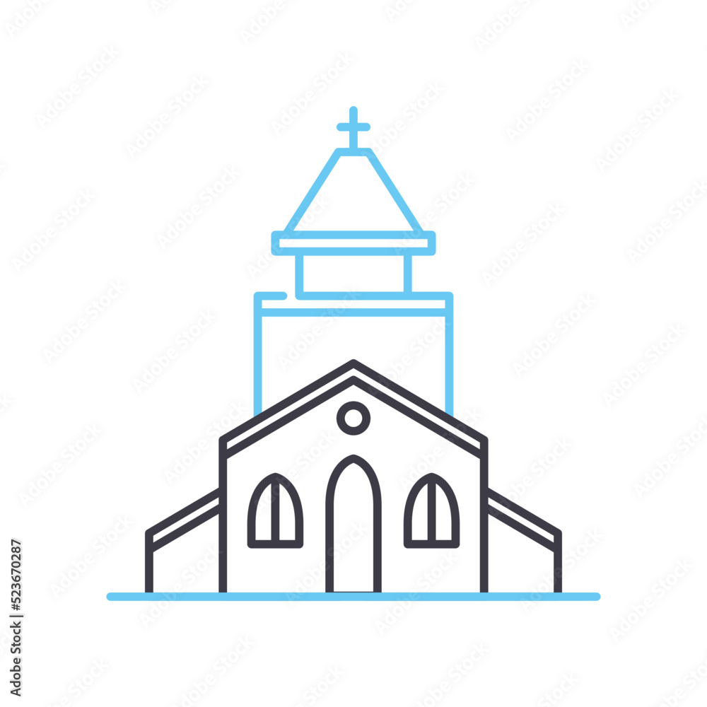 church line icon, outline symbol, vector illustration, concept sign