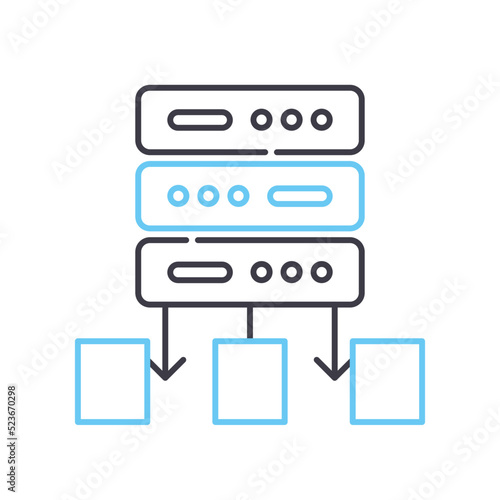 data source line icon, outline symbol, vector illustration, concept sign