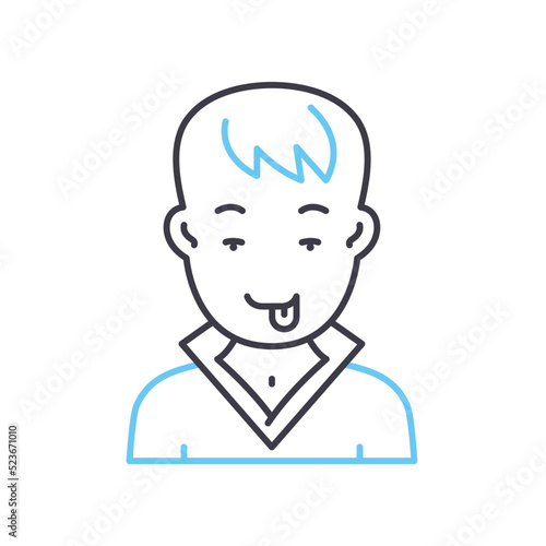 deceive line icon, outline symbol, vector illustration, concept sign