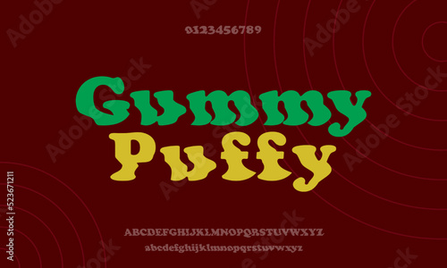 retro groovy disturbed alphabet letters font and number. Typography decorative fonts vintage concept. vector illustration