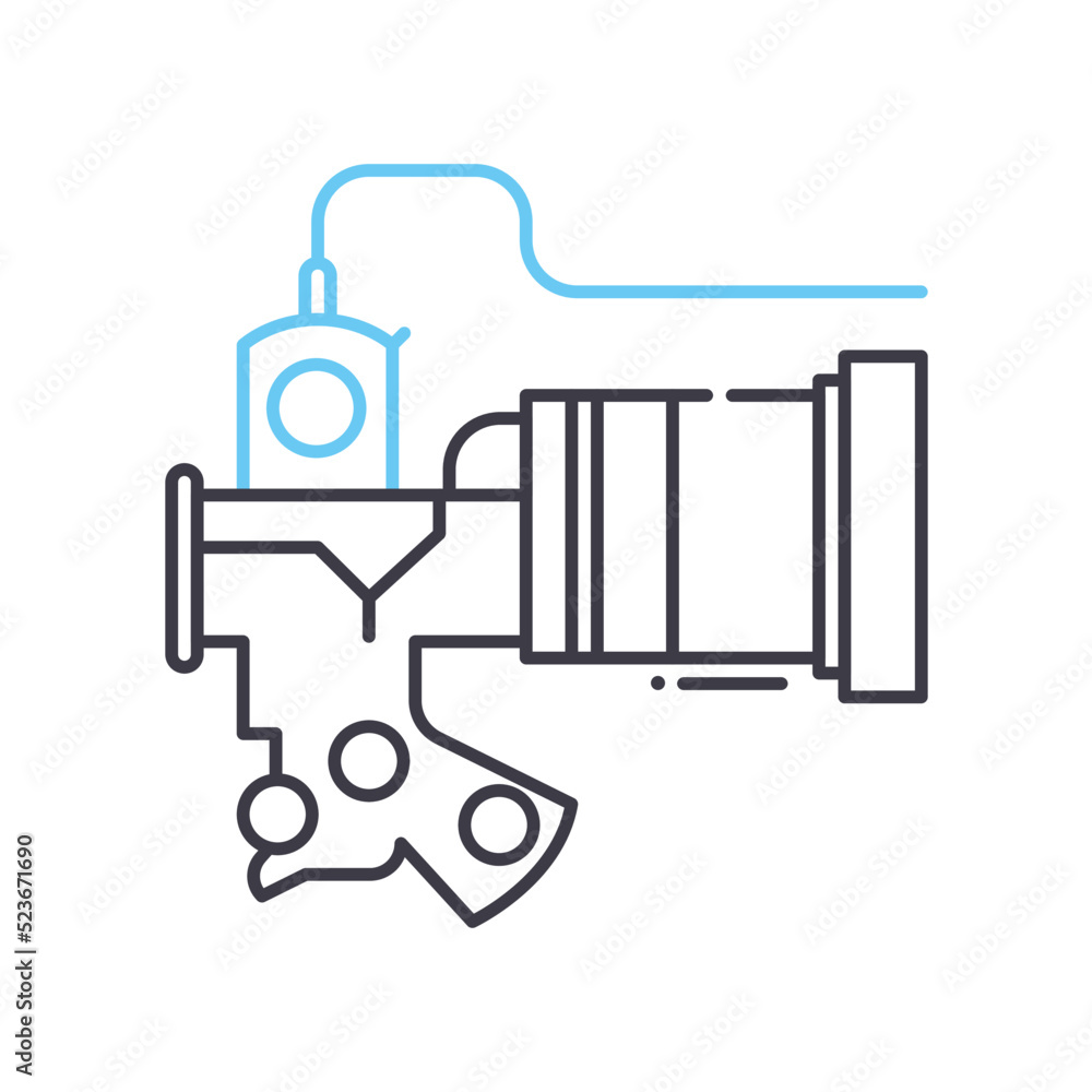 dslr camera line icon, outline symbol, vector illustration, concept sign dslr camera line icon, outline symbol, vector illustration, concept sign