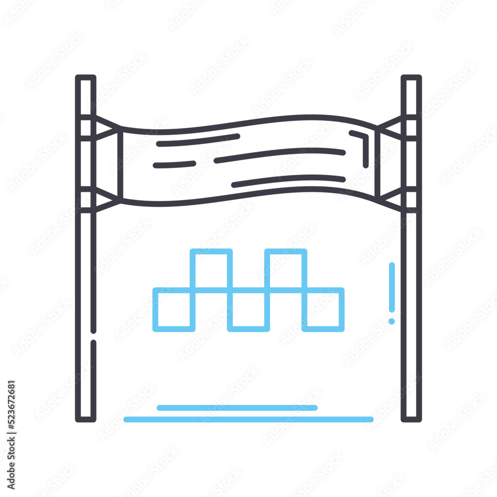 finish line line icon, outline symbol, vector illustration, concept sign finish line line icon, outline symbol, vector illustration, concept sign