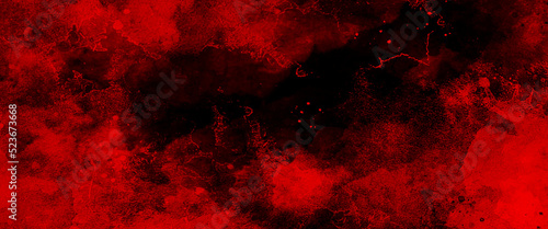 Red watercolor ombre leaks and splashes texture on red background with vintage faded white watercolor texture, red background with texture and distressed vintage grunge and watercolor paint stains.