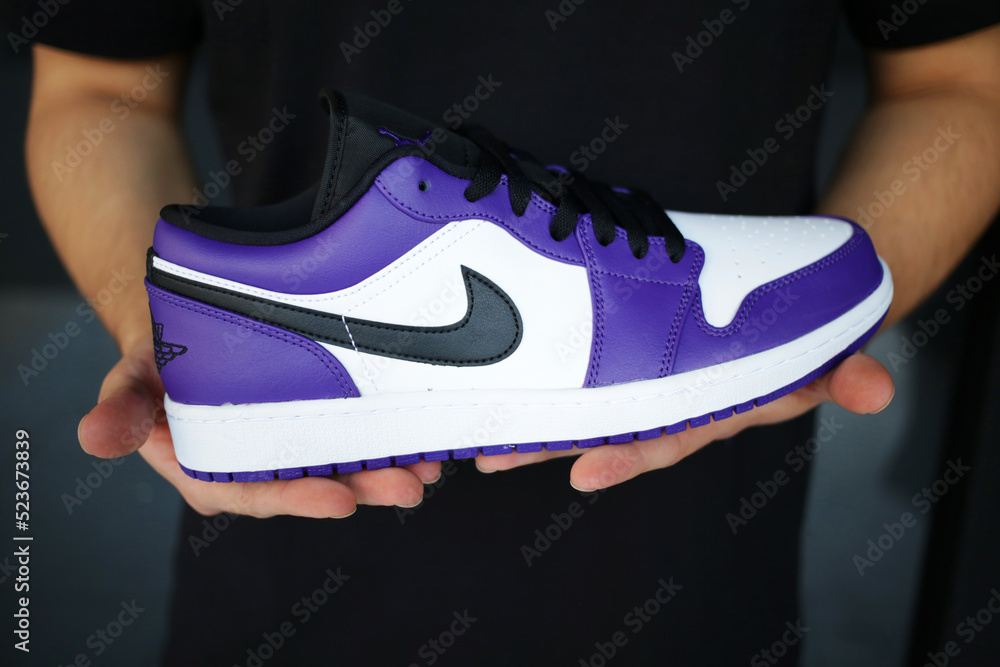 Nike Jordan 1 Low court sneakers close up Stock Photo | Adobe Stock