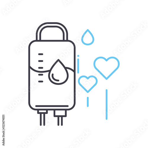 donorship line icon, outline symbol, vector illustration, concept sign