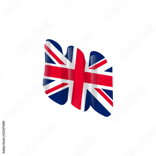 Waving united kingdom flag icon illustration vector