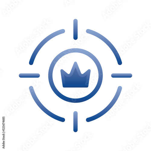 target crown logo gradient design template icon element