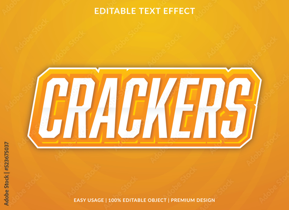 crackers text effect template use for business logo and brand
