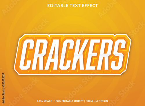 crackers text effect template use for business logo and brand