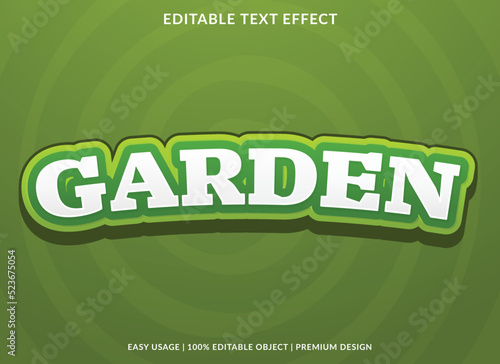 garden text effect template use for business logo and brand