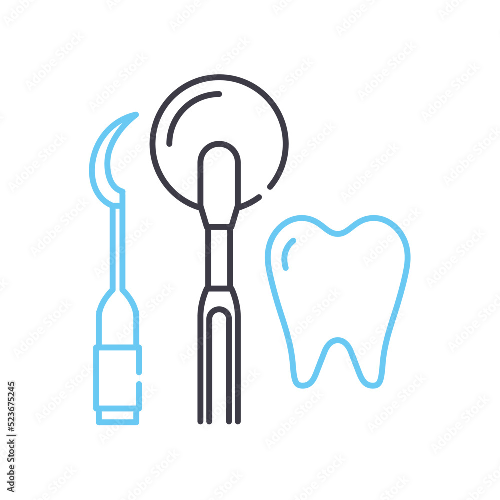 dental hygiene tool line icon, outline symbol, vector illustration, concept sign dental hygiene tool line icon, outline symbol, vector illustration, concept sign