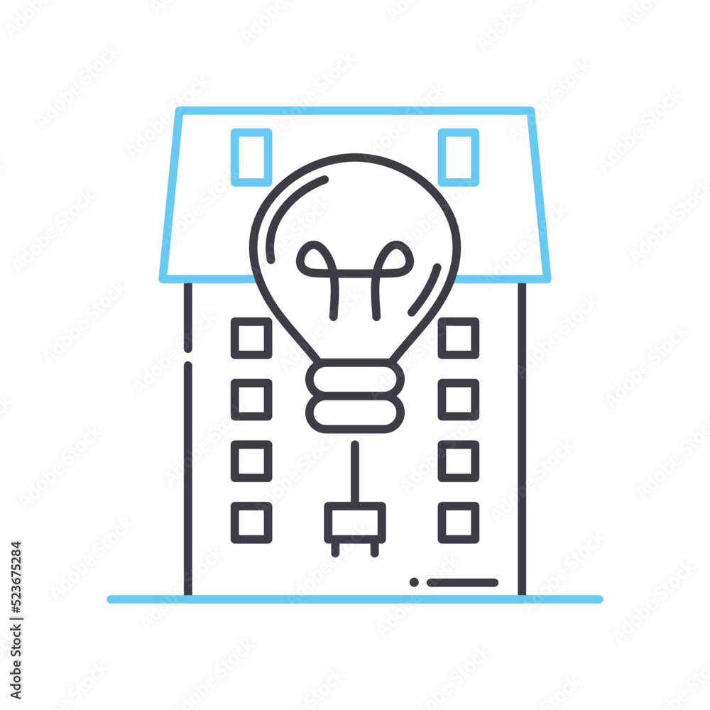 electrical system line icon, outline symbol, vector illustration, concept sign electrical system line icon, outline symbol, vector illustration, concept sign