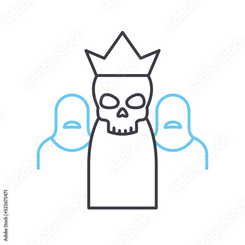 cooperation of evil line icon, outline symbol, vector illustration, concept sign