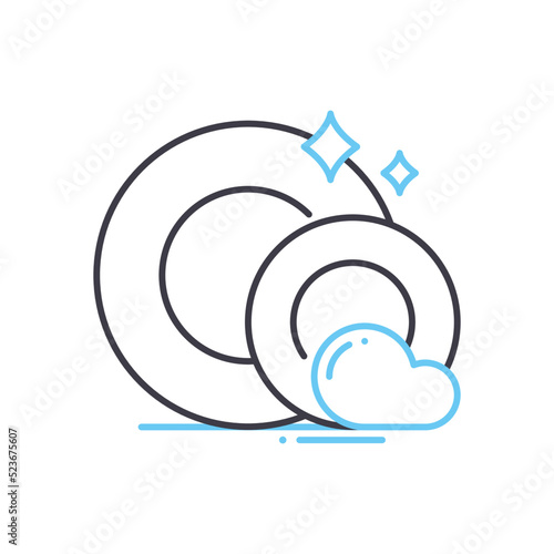 dish wash line icon, outline symbol, vector illustration, concept sign