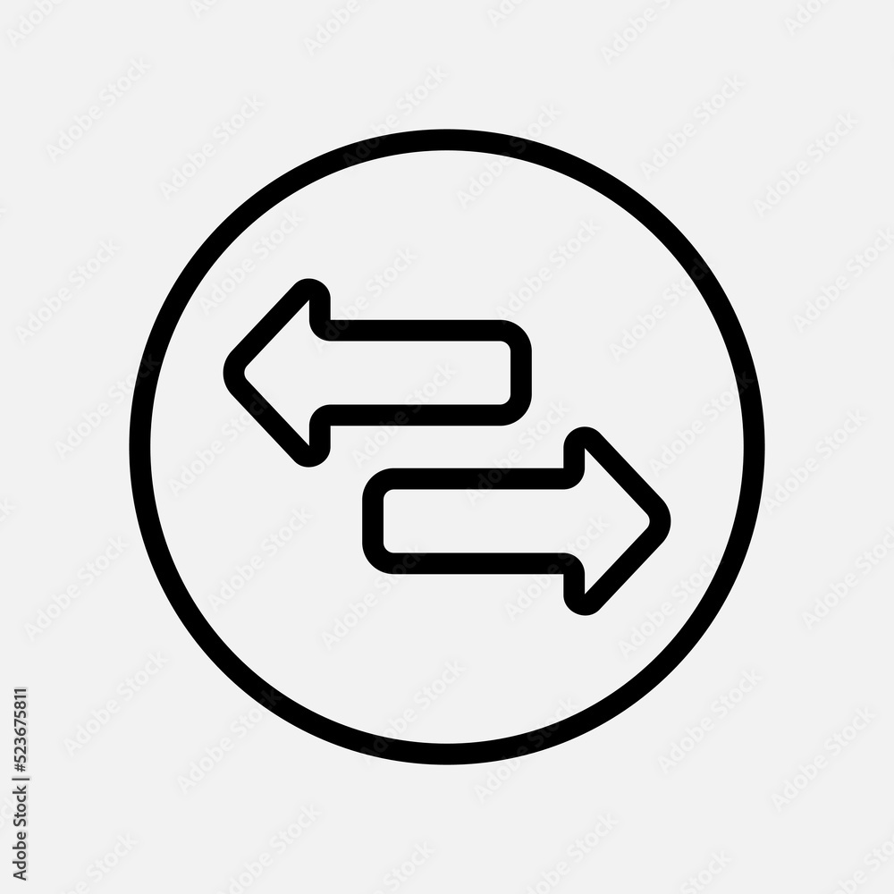 Exchange arrow icon in line style, use for website mobile app presentation Exchange arrow icon in line style, use for website mobile app presentation