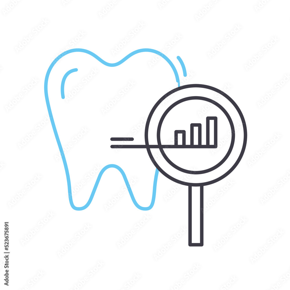 decayed tooth line icon, outline symbol, vector illustration, concept sign decayed tooth line icon, outline symbol, vector illustration, concept sign