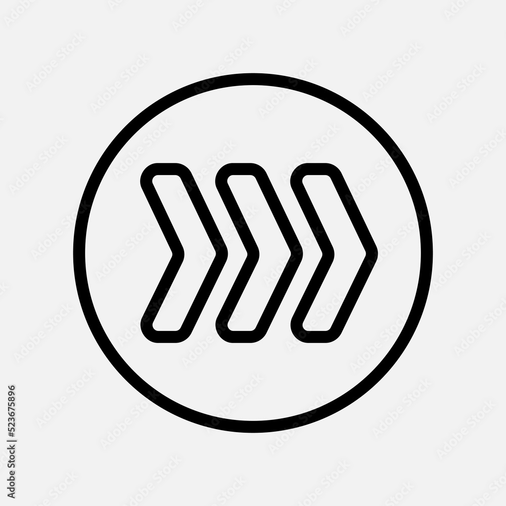 Fast forward arrow icon in line style, use for website mobile app presentation