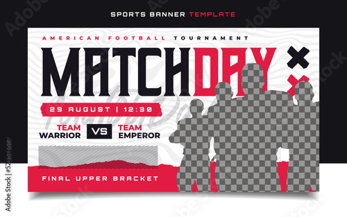 American Football Sports Match Day Banner Flyer for Social Media Post