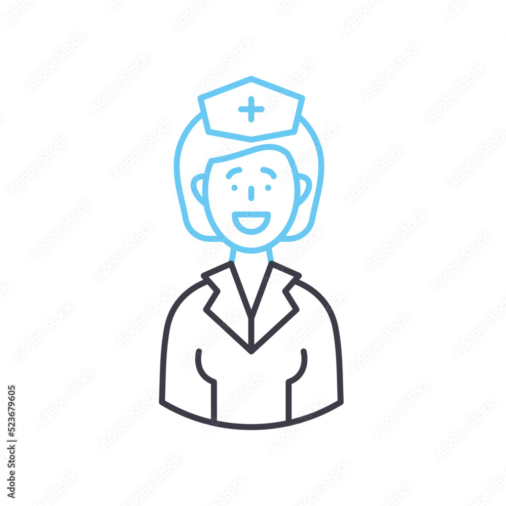 doctor line icon, outline symbol, vector illustration, concept sign