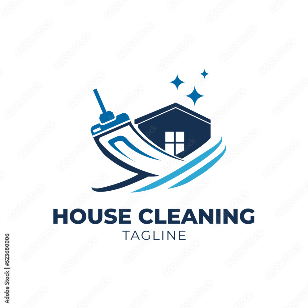Fototapeta premium Home Cleaning logo, suitable for real estate cleaning services