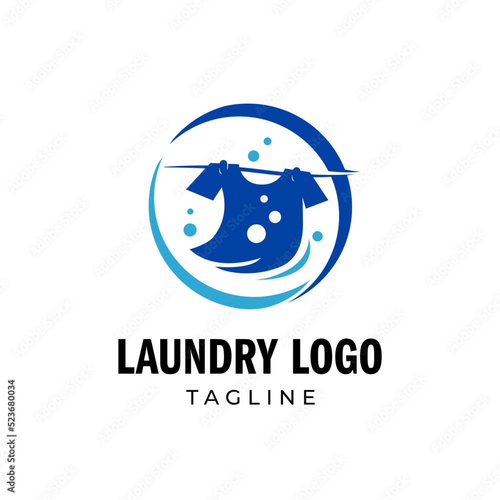 Blue laundry washing machine logo, suitable for cleaning business Blue laundry washing machine logo, suitable for cleaning business