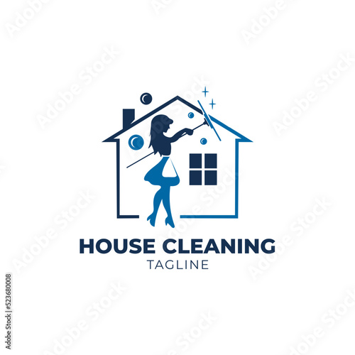 Home Cleaning logo, suitable for real estate cleaning services