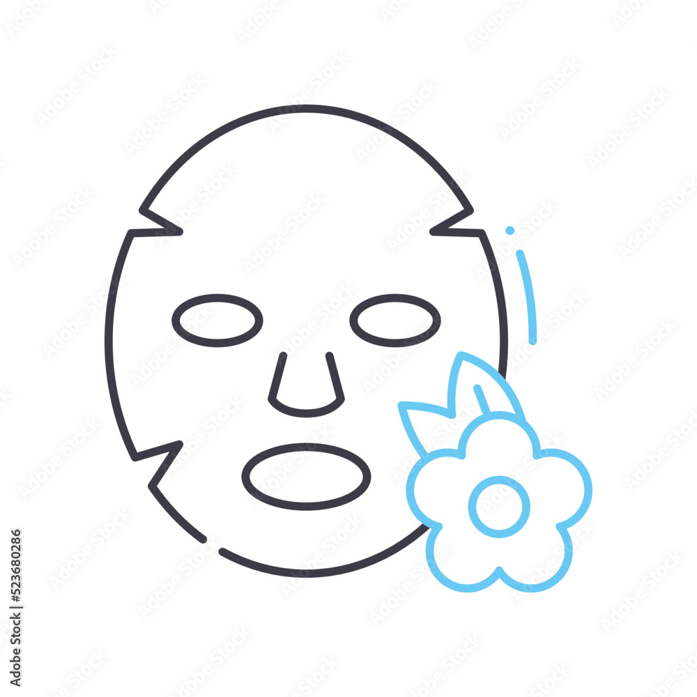 facial mask treatment line icon, outline symbol, vector illustration, concept sign