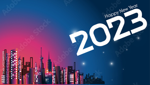 Happy new year 2023 - idea and concept think Creativity modern Idea and Concept illustration vector.