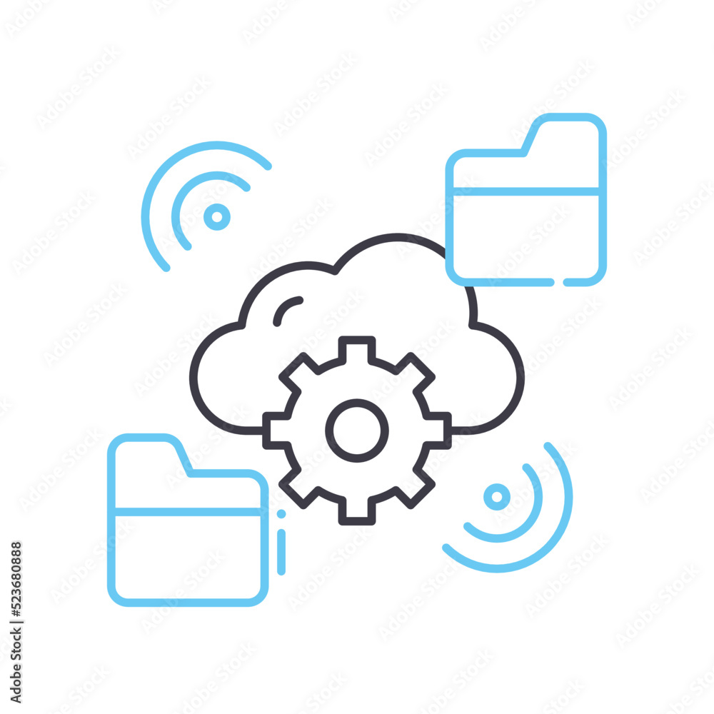 cloud sharing line icon, outline symbol, vector illustration, concept sign cloud sharing line icon, outline symbol, vector illustration, concept sign