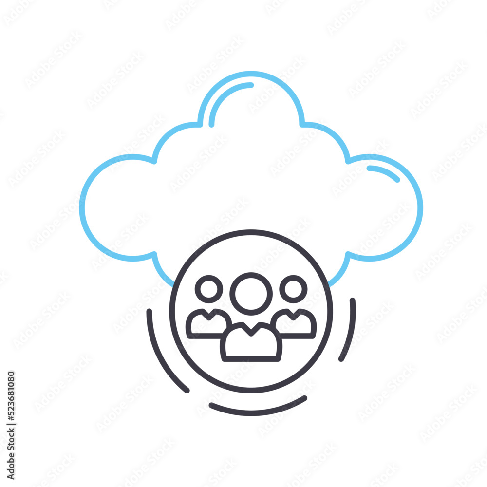 cloud user line icon, outline symbol, vector illustration, concept sign cloud user line icon, outline symbol, vector illustration, concept sign