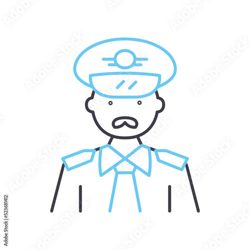 commander line icon, outline symbol, vector illustration, concept sign