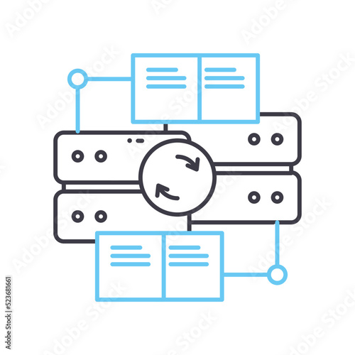 data synchronization line icon, outline symbol, vector illustration, concept sign