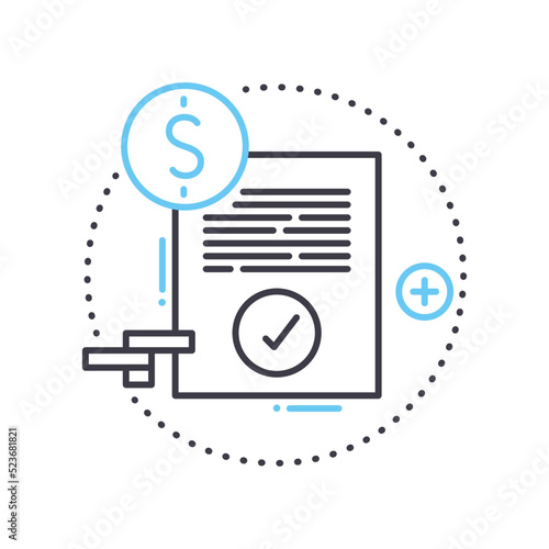 escrow account line icon, outline symbol, vector illustration, concept sign