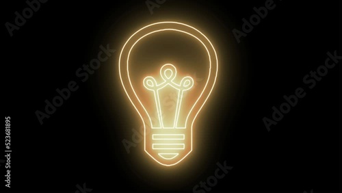 light bulb on black background