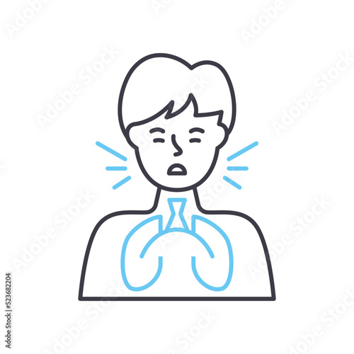 dyspnea line icon, outline symbol, vector illustration, concept sign