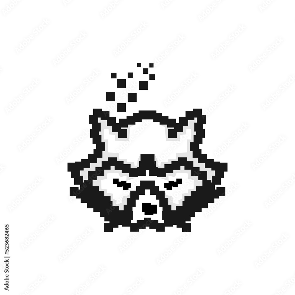Fototapeta premium pixel fox logo design