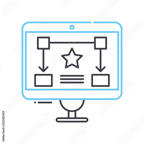 expert system line icon, outline symbol, vector illustration, concept sign
