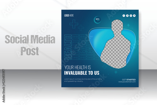 Medical healthcare and consultant square banner for a social media post design template