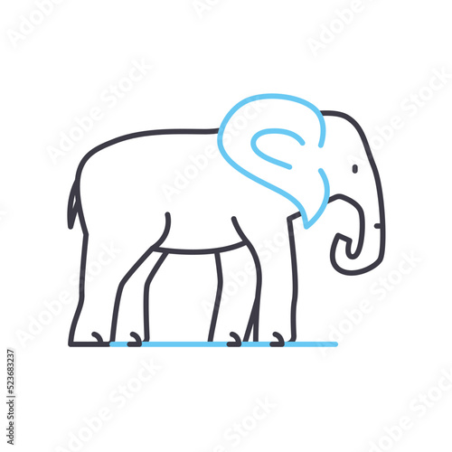 elephant line icon, outline symbol, vector illustration, concept sign