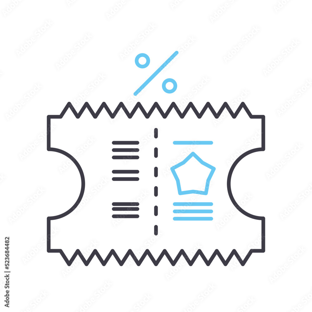 discount coupon line icon, outline symbol, vector illustration, concept sign discount coupon line icon, outline symbol, vector illustration, concept sign